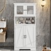 Bathroom Storage Cabinet, Freestanding Floor Linen Storage Cabinet with Doors and Shelves, Wooden Kitchen Pantry Storage Cabinet - 2 of 4