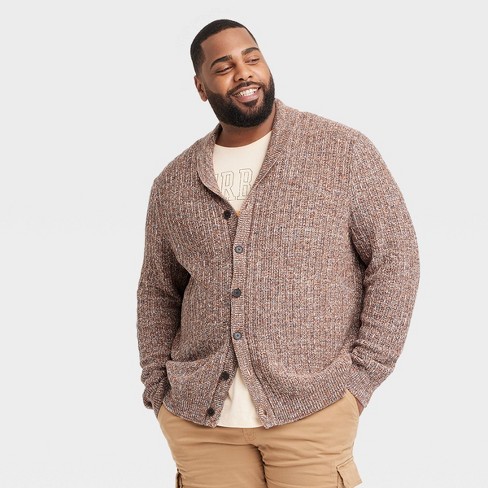 Odysseus Præfiks Finde på Men's Big & Tall Shawl Collared Sweater Cardigan - Goodfellow & Co™ Brown  3xl : Target
