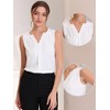Allegra K Women's Elegant Chiffon V Neck Sleeveless Work Pleated Blouse - 2 of 4