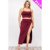Slickblue Women's Plus Two Piece Crop Cami and Maxi Skirt Set, Split Thigh Design, Color Options, Size 1XL-3XL - 2 of 4