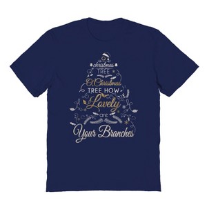 Rerun Island Men's O Christmas Tree Short Sleeve Graphic Cotton T-shirt - 1 of 1
