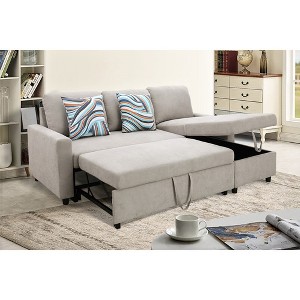 DOMETOUR Grey Flannelette 2-Piece Couch Living Room Sofabed - 1 of 4