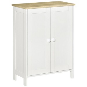 SEVOBAL Utility Storage Cabinets Double Door Cabinet with Adjustable Shelves for Living Room Bedroom or Hallway, White, 23.5"*11.8"*31.5" - 1 of 4