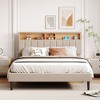 Queen Size Upholstered Platform Bed with Storage Headboard and USB Port - 2 of 4