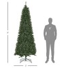 8 Foot Pine Artificial Christmas Tree, Slim Pencil Xmas Tree with 952 Realistic Branches, Steel Base, Auto Open - 3 of 4