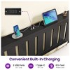 Greenstell Wooden Bed Frame with Headboard, Charging Station & LED Lights - Wood Slat Support Foundation, No Box Spring Needed - 3 of 4