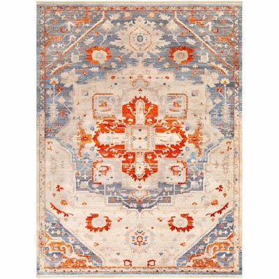 Mark & Day Roubaix 7'10"x10'2" Rectangle Woven Indoor Area Rugs Bright Red: Traditional Medallion, Stain-Resistant, Indoor Use