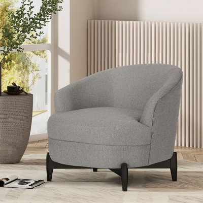 Coolbibila-Upholstered Accent Chair, Club Chairs With Swivel Feature, Chair With High Backrest And Seamless Armrest For Indoor