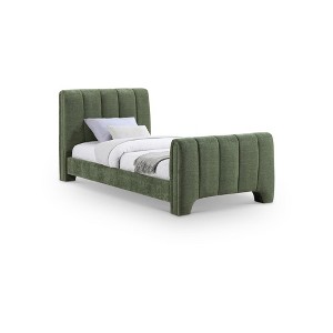 Meridian Furniture,Camila Chenille Fabric Bed - 1 of 4