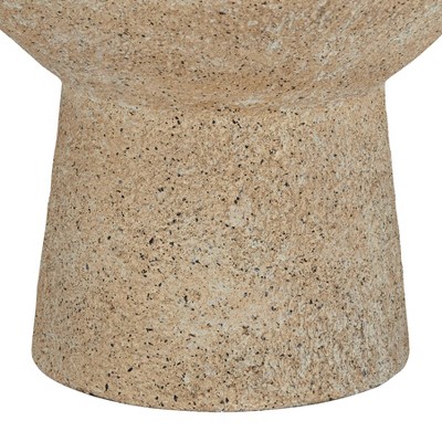 Set of 2 Beige Geometric Coastal Table Lamps with Off-White Shades