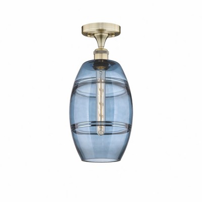 Vaz - 1 Light Semi-Flush Mount In Industrial Style-10 Inches Tall and 8 Inches Wide