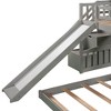 NicBex Twin over Twin Bunk Bed Pine Bed Frame with Convertible Storage Stairs and Slide, Full Length Guardrail, No Box Spring Required - 4 of 4