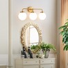 POWLIG Modern Vanity Light Fixture - Bathroom Mirror Lighting with Milk White Glass Globe Shades - 4 of 4