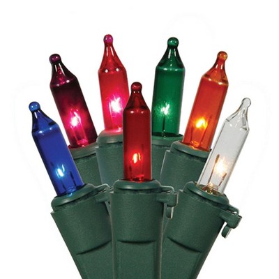 Vickerman 100ct Mini String Lights Multi-Color - 33.5' Green Wire