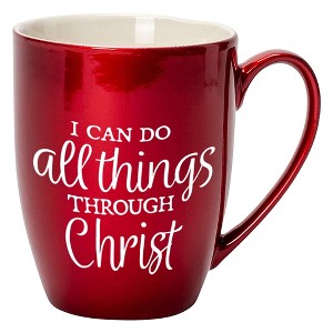 Elanze Designs I Can Do All Things Through Christ Cardinal Red 10 ounce New Bone China Coffee Cup Mug - 1 of 4