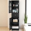 Tall Bathroom Storage Cabinet with Drawer and Doors, Freestanding MDF Cabinet with Adjustable Shelf, Space-Saving Slim Organizer - 3 of 4