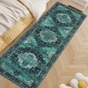 Vintage Area Rug Washable Medallion Floor Mats, Non-Slip Oriental Distressed Accent Rug, Non-Shedding Low Pile Indoor Carpet, Easy Cleaning - 3 of 4
