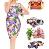 HAPPY BAY Women's Beach Bikini Swimwear Cover Up Wrap Skirt Summer Wraps Beachwear Sarong Coverups Swimsuits for Women One Size Purple,Tree - 2 of 4