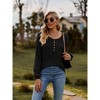Button Up Sweater for Women Fall Lightweight Knit Pullover Sweaters Long Sleeve Henley Shirts Crewneck Tunic Tops - 2 of 4