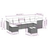 vidaXL 8 Piece Patio Sofa Set with Cushions Brown and Red Poly Rattan - With Table - 3 of 4