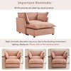 Whisen Chenille Armchair Sofa with Movable Ottoman, Wide Seat, Curved Armrests and Soft Pillows - 4 of 4