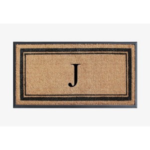 A1HC Natural Rubber Coir Outdoor Doormat 24x48 Monogrammed Anti-Shed Treated Durable Front Door Mat - 1 of 4