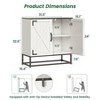 Vabches 32"W Storage Cabinet with Barn Door, Marble Tabletop & Adjustable Shelf, Entryway Console Table, White - 2 of 4