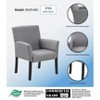 Box Arm Linen Guest Chair Gray - Boss Office Products: Ergonomic, Commercial Grade, Black Wood Legs, 275lb Capacity - 4 of 4