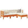 vidaXL 4 Piece Patio Sofa Set with Cushions - Wax Brown - 2 of 4