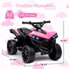 coucheta Kids ATV 4 Wheeler, 6V Battery Powered Quad Electric Vehicle with LED Lights, Music and Wear-Resistant Wheels, Ride on Toy Car for Kids - 3 of 4