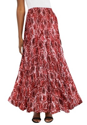 Jessica London Women's Plus Size Flowing Crinkled Maxi Skirt