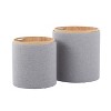 NicBex Nesting Ottomans  Set of 2 with Tray Top Fabric & Natural Wood, Grey - 4 of 4