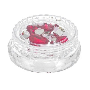 Unique Bargains Women's Fashion Rhinestone Nail Supplies Red White 1 Set - 1 of 4