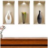 HomeRoots Set of Three Bot Faux Niche 3D Peel and Stick Wall Decals - 2 of 4