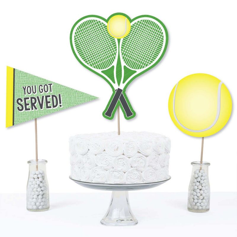 Big Dot of Happiness You Got Served - Tennis - Baby Shower or Tennis Ball Birthday Party Centerpiece Sticks - Table Toppers - Set of 15, 3 of 8