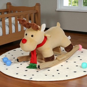 Mshliw Plush Rocking Horse Ride-On Toy with Music, Safety Belt, Footrests, Birthday Gift, Soft Seat for Toddlers Ages 1–3, Christmas gift - 1 of 4