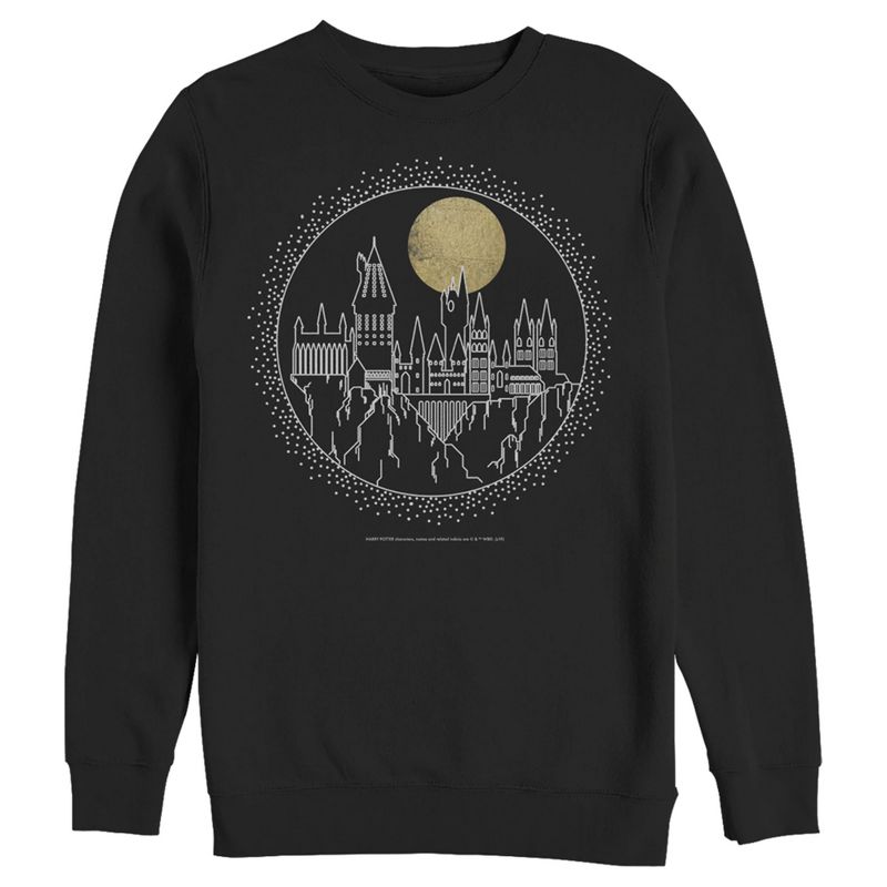 Men's Harry Potter Hogwarts Line Art Moonrise Sweatshirt, 1 of 5