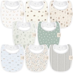 KeaBabies 8pk Organic Baby Bibs for Boy, Baby Drool Bib for Baby Boys and Girls, Newborn Teething Bibs - 1 of 4