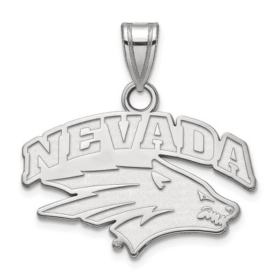 Black Bow Jewelry 14k White Gold Nevada Wolf Pack NCAA Small Pendant