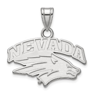 Black Bow Jewelry 14k White Gold Nevada Wolf Pack NCAA Small Pendant - 1 of 3