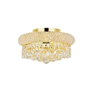 Elegant Lighting Primo 4 light Gold Flush Mount Clear Royal Cut Crystal - 1 of 2