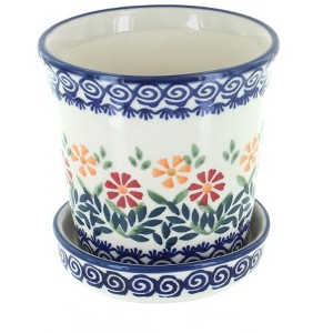 Blue Rose Polish Pottery P045 Manufaktura Flower Pot - 1 of 1