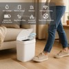 SEVOBAL Indoor Trash Cans 12L Garbage Can Kitchen Trash Can Automatic Sensor Touch Free Waste Bin for Bathroom Bedroom, White, 10.3"*7.8"*14.1" - 3 of 4