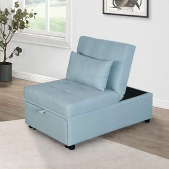 Cailyn 4 in 1 Multi-Function Sleeper Bed With Convertible Folding Ottoman Adjustable Backrest Sofa Bed and Pillow Lounge Chair-Maison Boucle