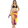 LA LEELA Women's Summer Beach Wraps Bikini Wrap Sarong Swimwear Cover up Skirt Bathing suit Swimsuit Pareo for Women One Size Orange, Tie Dye Design - 4 of 4