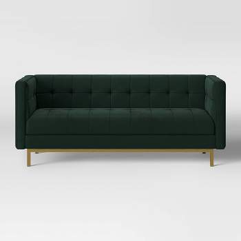 Cologne Modern Luxe Tufted Sofa Emerald Green - Threshold™