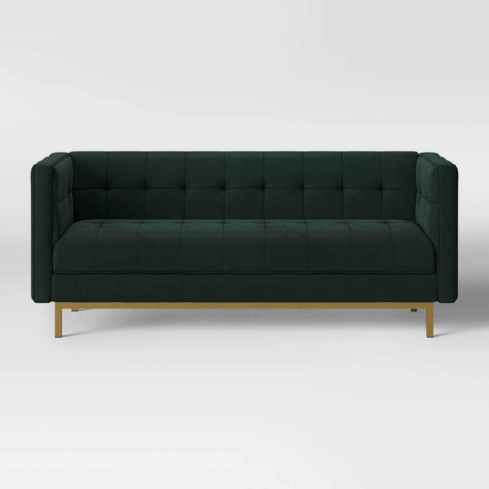 Photos - Sofa Cologne Modern Luxe Tufted  Emerald Green - Threshold™