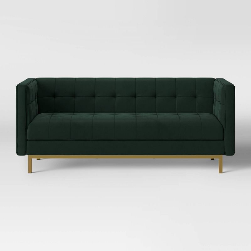 Cologne Modern Luxe Tufted Sofa Emerald Green - Threshold&#8482;, 1 of 15