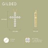 GILDED 1 CTTW Lab Grown Diamond Cross Pendant in Sterling Silver & 14KT Gold Plated Silver, 18 Inch Chain - 4 of 4