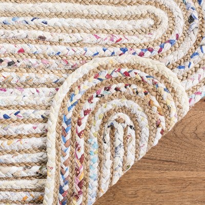 Ivory Cotton Hand-Knotted 6' Square Area Rug